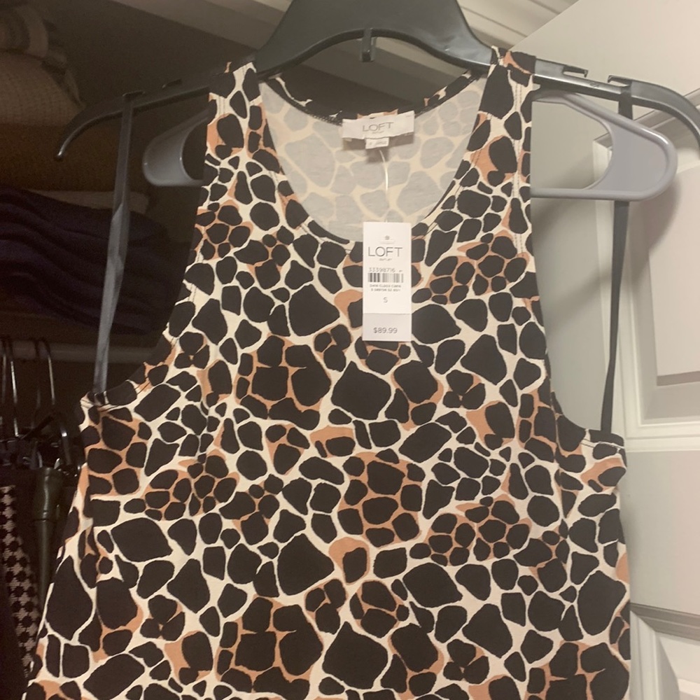 Trendy animal print cotton tank sundress. Brand new with tags!